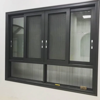 Fenêtres de cuisine modernes en alliage d'aluminium, étanches, résistance au vent 2000Pa, prévention des ouragans, fenêtres fixes extérieures pour salle de bain