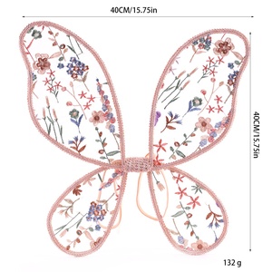 Gran oferta, ala de mariposa de flor hecha a mano para niños, Navidad, fiesta de Halloween, encaje, alas de mariposa bordadas para bebé - Product Image 2