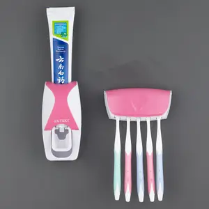 Suporte para escova de dentes Multi-Fuc, dispensador de parede para banheiro, 5 ranhuras, cabide para escova de dentes