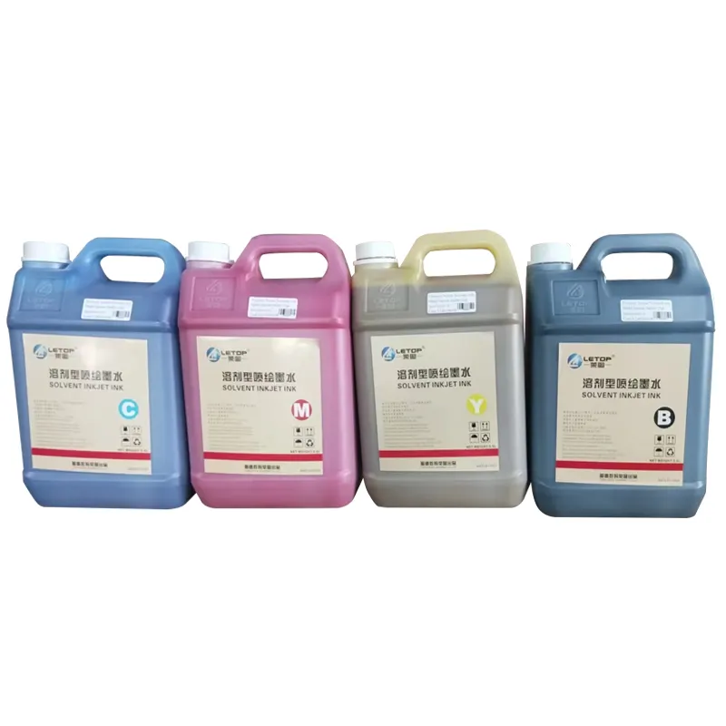 China Hersteller 5 Liter Starfire 1024 PL Druckkopf CMYK vierfarbig Jet-Basis-Lösungsmittel-Tinte Preis