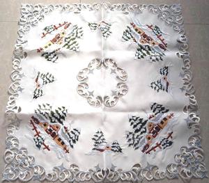 <span class=keywords><strong>Nappe</strong></span> de noël en dentelle, avec broderie et découpe - Product Image 4
