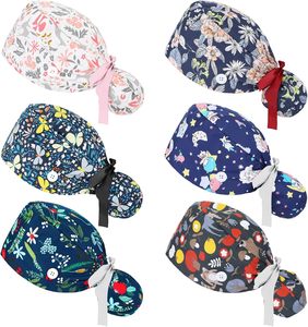 หมวกทำงานทันตกรรมหมวกขัดฟันหมวกผูกด้านหลังหมวกระบายอากาศ unisex ลายน่ารักสำหรับคลินิกทันตกรรม - Product Image 1
