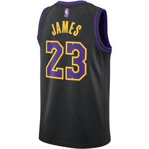 Lebron James Los Angeles Lakers Black City Edition Swingman Jersey Boys Youth 8-20 Évacuation de l'humidité - Product Image 3