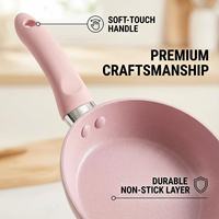 Mini-casserole portable rose mignonne de 12 cm pour bébé, chauffage rapide, cuisinière à gaz et à induction, ensemble d'ustensiles de cuisson antiadhésifs en aluminium