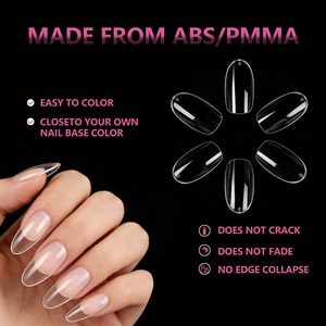 JIEYU PMMA/ABS Faux ongles français effilés transparents/naturels personnalisés pour salon de manucure DIY pour la maison DIY Salons de manucure - Product Image 1