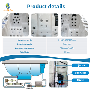 <span class=keywords><strong>El</strong></span> fabricante chino produce 4 bombas de potencia sobre <span class=keywords><strong>el</strong></span> suelo Bañera de hidromasaje exterior con 33 luces LED Jacuzzier Spa Tubs - Product Image 3
