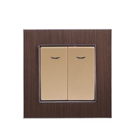 Interruptor de pared de 2 vías y 2 polos, estándar europeo, de aluminio cepillado, 10A, 220-250V~, para el hogar