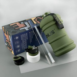 <strong>Army</strong> Green 2.2L Big <strong>Water</strong> <strong>Bottle</strong> BPA Free Half Gallon <strong>Water</strong> <strong>Bottle</strong> Jug Reusable <strong>Water</strong> <strong>Bottle</strong> for Men Women Fitness Sports Gym - Product Image 2