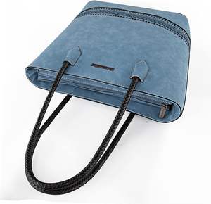 Sacs fourre-tout surdimensionnés en cuir PU uni pour femmes, résistants à l'eau, avec fermeture éclair et logo personnalisé - Product Image 4