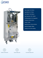 Machine de remplissage verticale ESKO en acier inoxydable pour sachets de liquides, machine de formage, remplissage et scellage pour l'emballage de liquides alimentaires et chimiques quotidiens