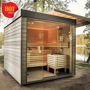 Sauna traditionnel chauffé <span class=keywords><strong>Harvia</strong></span> avec design finlandais carré en bois - Product Image 4
