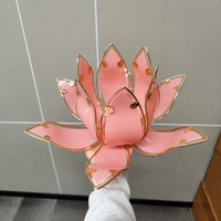 Lampe sur pied décorative moderne en fer LED E27 PANJIXIN pour salon, avec élégante fleur de lotus rose de luxe, pour salon et chambre à coucher