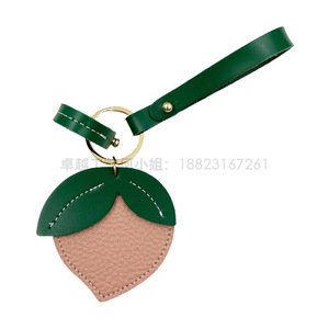 Llavero de coche de piel estilo INS color melocotón, con espacio para monedas y tarjetas de acceso, bonito accesorio para bolso y llaves. - Product Image 5