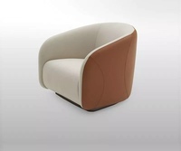 Fauteuil en tissu minimaliste Furnistyle à rotation 360 degrés pour une personne, design doux personnalisé pour la maison, le bureau et le salon