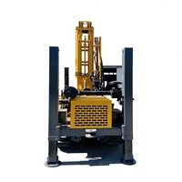 Machine de forage rotative diesel sur chenilles pour puits d'eau, profondeur max. 180 m et diamètre 140-254 mm, composants moteur et boîte de vitesses