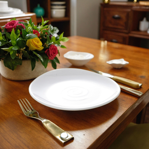 Heavy Duty Melamine White Dinner Chicken <strong>Eating</strong> Plate - Product Image 4