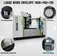 Mesin CNC Milling BT50 Spindle 6000 RPM Vertical Machining Center MVL1890S DRC Machinery  Z Axis Box Way untuk Pemotongan Berat