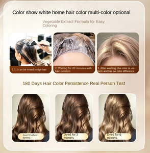 Crema Colorante Permanente per Capelli alle Erbe Personalizzata, Molteplici Colori: Marrone Freddo, Tè al Latte, Rosso Lampone, per <span class=keywords><strong>Colorazione</strong></span> Domestica e Professionale - Product Image 3