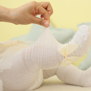 Calzamaglia Primaverile Estiva per Bambine con Fiocco, Sottile in Cotone Lavorato a Maglia, <span class=keywords><strong>Collant</strong></span> <span class=keywords><strong>Rosa</strong></span> per Bambini - Product Image 3