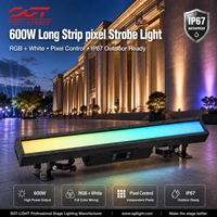Barre lumineuse LED longue à pixels étanche IP67 600W, lumière stroboscopique RGB blanche, contrôle réseau DMX512 RDM pour éclairage extérieur