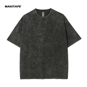 HG10864 Custom Logo 230GSM Tee Vintage Blank Plain Tshirt Cotton Stone Washed T-<b>shirt</b> Printing <b>Men</b> Acid Washed T <b>Shirts</b> - Product Image 2