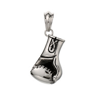 Pendentif Gant de Boxe Rétro de Haute Qualité en Acier Inoxydable Plaqué Argent, Breloque Tendance, Bijou Sport et Fitness