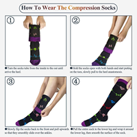 Vente en gros de chaussettes à rayures décontractées à compression dégradée pour adultes nouveau style de chaussettes à mollet long tube avec logo inférieur pour l'été