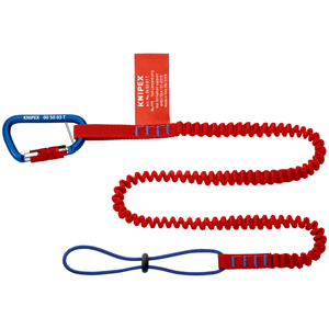 Lanière pour outils Knipex 900 mm rouge avec mousqueton pour la sécurité des outils - Product Image 1