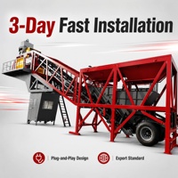Centrale à béton mobile YHZS50 : 50m3/h, déploiement rapide et installation en 3 jours, centrale à béton portable prête à l'emploi