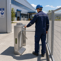 Portillon compact en acier inoxydable 304 avec moteur sans balais pour systèmes d'accès de bureau