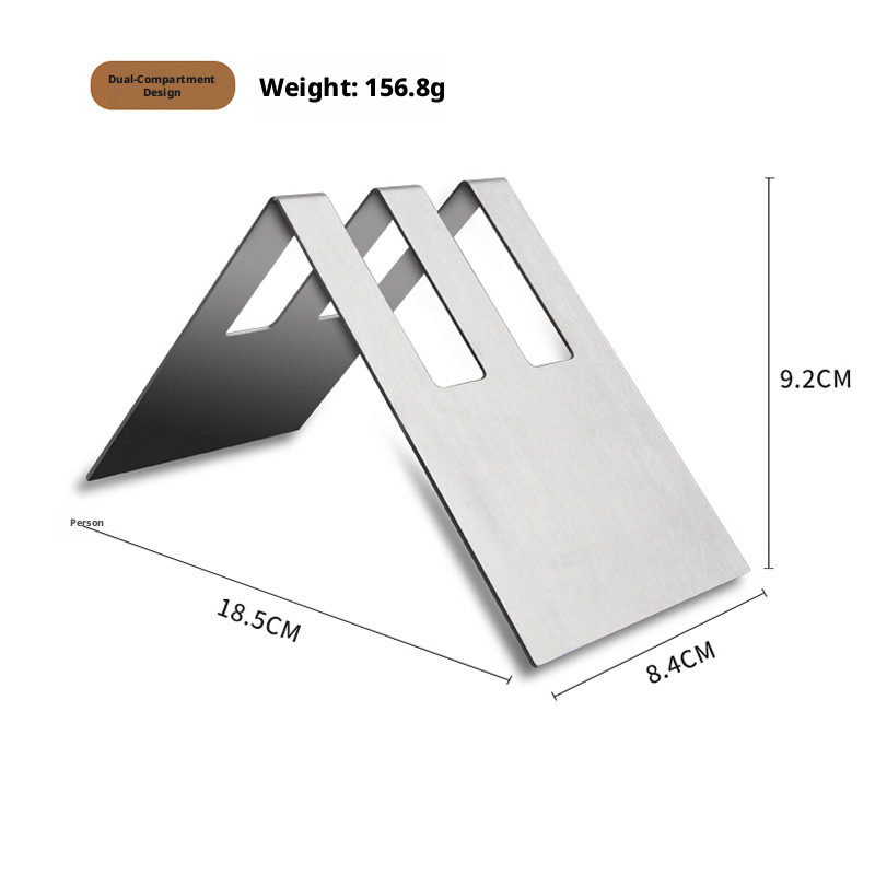 ที่ใส่กระดาษกรอง V60-ช่องคู่-สีเงินปัดเงา