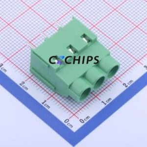 DG636-6.35-03P-14-00A(H) Screw Terminal Block Through hole Component (THT),P=6.35mm Connector 1x3P 6.35mm Green Through Hole - Product Image 2