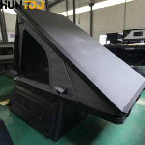Carpa de techo rígida tipo concha de aluminio Huntoo para camioneta, carpa triangular para acampar al aire libre en el techo de un coche, para Toyota Tacoma - Product Image 1