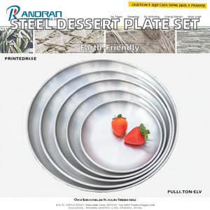 Assiette jetable ronde multi-tailles en acier inoxydable épaissi, simple couche, pour desserts et barbecues, ZF Global Export - Product Image 2