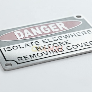 Placa de Señalización de Seguridad Industrial de Acero Inoxidable Grabada Personalizada, Etiqueta de Advertencia Metálica Resistente a la Intemperie - Product Image 3