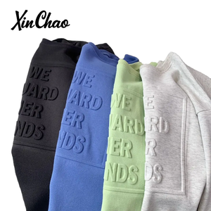 Pull à capuche chaud et confortable en polaire d'hiver, design original, en polyester/coton gaufré, anti-plis, uni, simple et polyvalent - Product Image 1