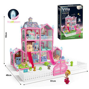 Set di Costruzione Fai-da-Te per Casa delle Bambole a Forma di Castello, 215 Pezzi, 3 Piani, 8 Stanze - Product Image 6