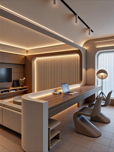 Armoire de luxe italienne moderne sur mesure, dressing personnalisé avec zone de suspension ouverte - Product Image 2