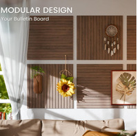 Vente flash - Panneaux acoustiques en fibre de polyester imitation bois 3D - Grille - Autocollants muraux acoustiques pour la réduction du bruit