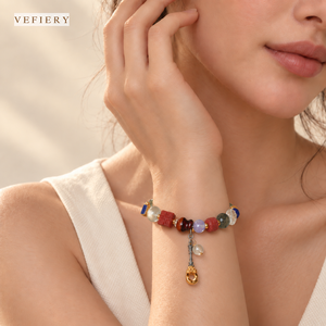 Pulsera de Cuentas de Ágata Mixta al por Mayor, Joyería Elástica de Piedra Natural Colorida para Mujer, OEM Personalizado - Product Image 2