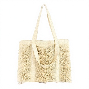 Bolso Tote de Paja Tejido a Mano, Estilo Bohemio, Unisex, para Playa, con Cierre de Cremallera, Plegable, Capacidad de hasta 1L - Product Image 2