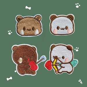 Parche de Tela de Sarga con Bordado de Osito en Forma de Corazón, Autoadhesivo y con Diseño de Dibujos Animados - Product Image 4