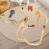 Matériaux sûrs, train en bois éducatif Montessori, rails extensibles et modifiables, ensemble de train en bois DIY pour enfants de 3 à 6 ans