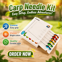 Kit d'aiguilles à appâter pour la pêche à la carpe Hirisi avec poignée antidérapante, acier inoxydable, perceuse à bouillettes aiguisée, outils pour montage de ligne de pêche à la carpe, accessoires pour la pêche à la carpe BT600