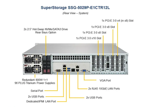 Pour SuperStorage 5029P-E1CTR12L, Super X11SPH-<span class=keywords><strong>nCTF</strong></span>, montage en rack 2U, prise unique P (LGA 3647) - Product Image 5