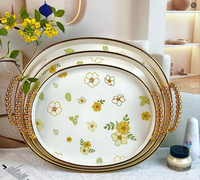 Ensemble de 3 pièces Décoration de mariage Assiette à dîner en or clair Fête de mariage Motif de feux d'artifice Assiettes de présentation Plateau de service à thé aux fruits