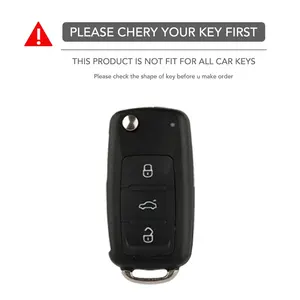 Étui de clé de voiture en silicone pour VW Volkswagen <span class=keywords><strong>Polo</strong></span> Bora Tiguan Passat Golf 6 Lavida Scirocco 3 boutons Accessoires - Product Image 2