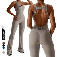 Combinaison d'été ample et respirante pour femme, coupe évasée, sans manches, longueur intégrale, style yoga, grande taille, tenue de sport décontractée
