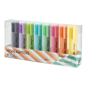 Rts 8 Macaron Kleur Ovale Waterbasis Inkt Briefpapier Markeerstift Marker Met Pvc Portemonnee