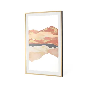 Abstraktes Bild Papier druck 3D-Effekt Doppel glas Große Holzform Home Wand kunst Mal rahmen